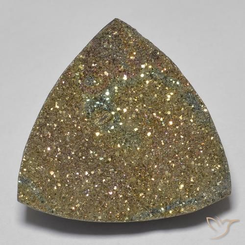 16.94ct Natürlicher Mehrfarbig Regenbogenpyrit, Trillion, Lichtundurchlässig