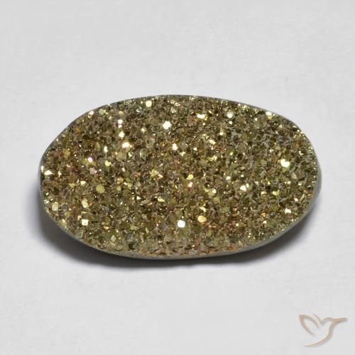 10.10ct Natürlicher Mehrfarbig Regenbogenpyrit, Oval, Lichtundurchlässig