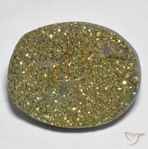 20.95ct Natürlicher Mehrfarbig Regenbogenpyrit, Oval, Lichtundurchlässig