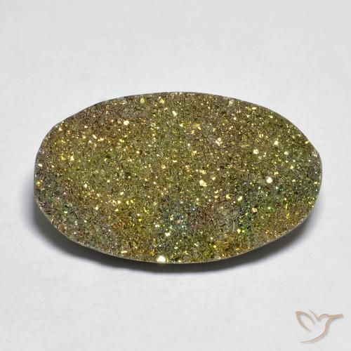 10.83ct Natürlicher Mehrfarbig Regenbogenpyrit, Oval, Lichtundurchlässig