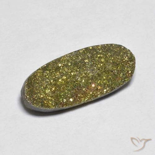 7.24ct Natürlicher Mehrfarbig Regenbogenpyrit, Oval, Lichtundurchlässig