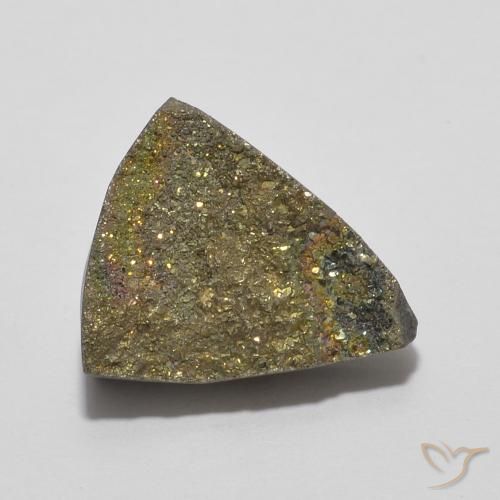 4.89ct Natürlicher Mehrfarbig Regenbogenpyrit, Trillion, Lichtundurchlässig