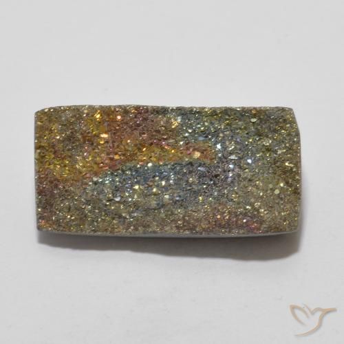 5.59ct Natürlicher Mehrfarbig Regenbogenpyrit, Baguette, Lichtundurchlässig