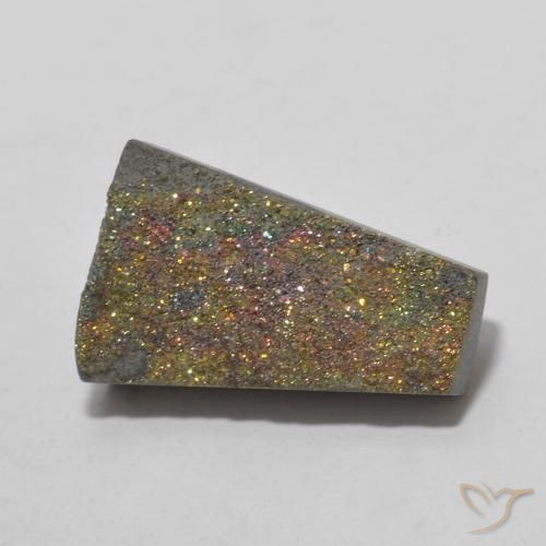 7.15ct Natürlicher Mehrfarbig Regenbogenpyrit, Fantasie, Lichtundurchlässig