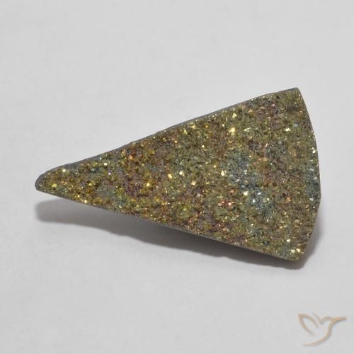 4.43ct Natürlicher Mehrfarbig Regenbogenpyrit, Trillion, Lichtundurchlässig