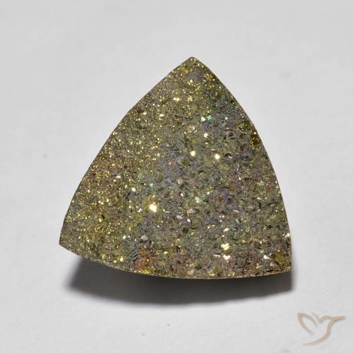 6.36ct Natürlicher Mehrfarbig Regenbogenpyrit, Trillion, Lichtundurchlässig