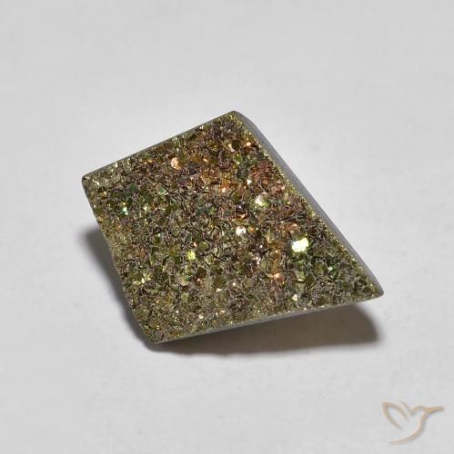 4.77ct Natürlicher Mehrfarbig Regenbogenpyrit, Fantasie, Lichtundurchlässig