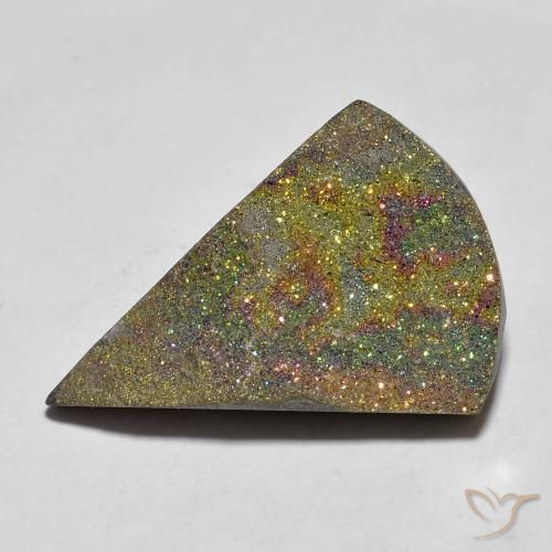 10.16ct Natürlicher Mehrfarbig Regenbogenpyrit, Birnenform, Lichtundurchlässig