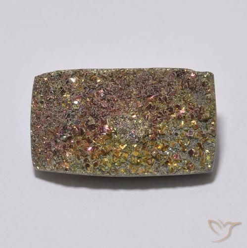 7.91ct Natürlicher Mehrfarbig Regenbogenpyrit, Baguette, Lichtundurchlässig