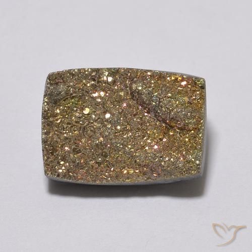 4.20ct Natürlicher Mehrfarbig Regenbogenpyrit, Baguette, Lichtundurchlässig