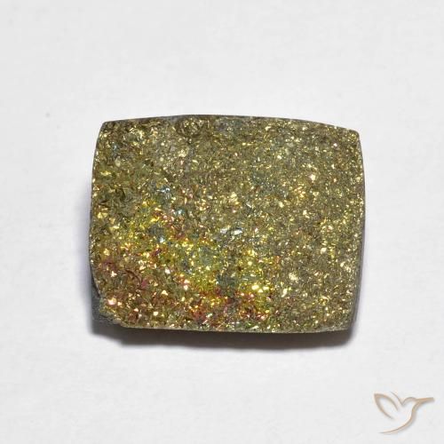 6.27ct Natürlicher Mehrfarbig Regenbogenpyrit, Baguette, Lichtundurchlässig
