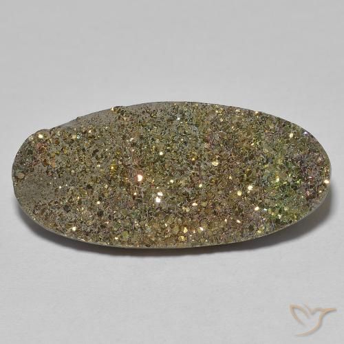 9.77ct Natürlicher Mehrfarbig Regenbogenpyrit, Oval, Lichtundurchlässig