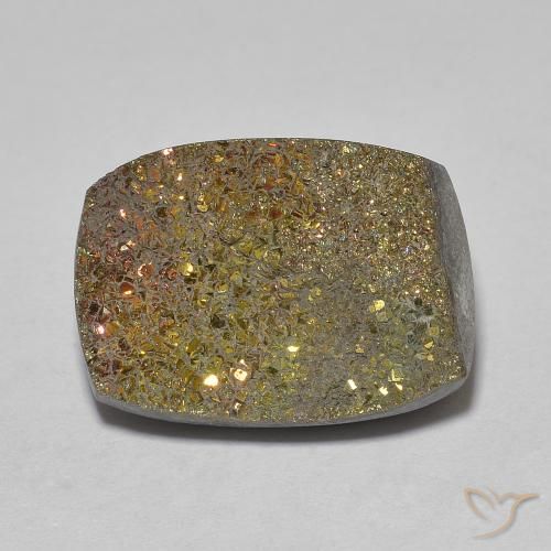 8.00ct Natürlicher Mehrfarbig Regenbogenpyrit, Kissen, Lichtundurchlässig