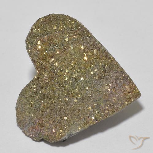 13.67ct Natürlicher Mehrfarbig Regenbogenpyrit, Herz, Lichtundurchlässig