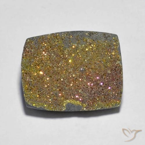 7.46ct Natürlicher Mehrfarbig Regenbogenpyrit, Baguette, Lichtundurchlässig