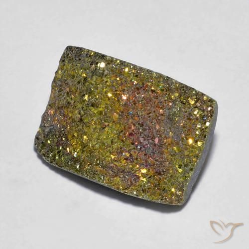 7.23ct Natürlicher Mehrfarbig Regenbogenpyrit, Baguette, Lichtundurchlässig