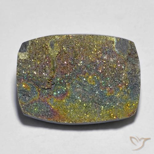 16.03ct Natürlicher Mehrfarbig Regenbogenpyrit, Kissen, Lichtundurchlässig