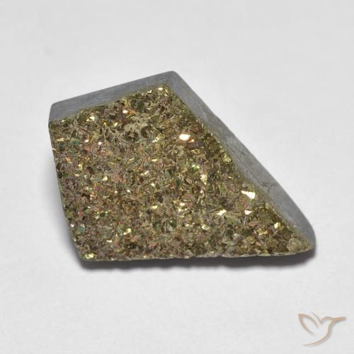 5.72ct Natürlicher Mehrfarbig Regenbogenpyrit, Fantasie, Lichtundurchlässig