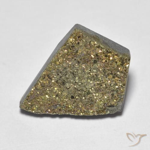 6.86ct Natürlicher Mehrfarbig Regenbogenpyrit, Fantasie, Lichtundurchlässig