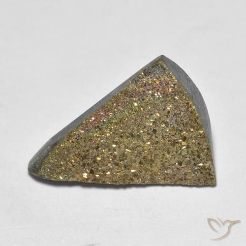 6.37ct Natürlicher Mehrfarbig Regenbogenpyrit, Trillion, Lichtundurchlässig