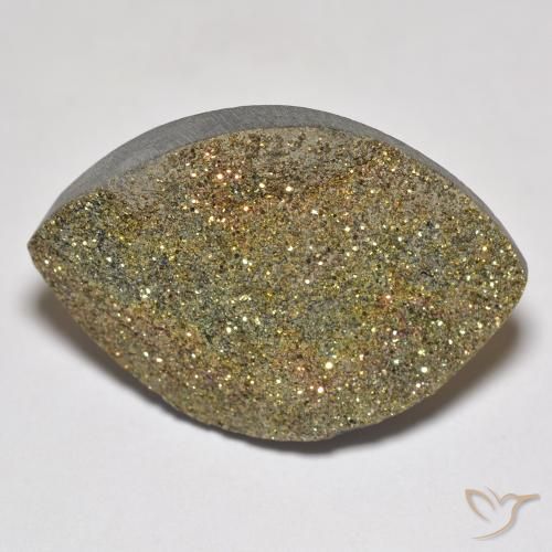 17.11ct Natürlicher Mehrfarbig Regenbogenpyrit, Marquise, Lichtundurchlässig