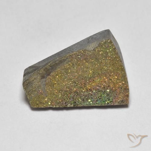 6.12ct Natürlicher Mehrfarbig Regenbogenpyrit, Fantasie, Lichtundurchlässig