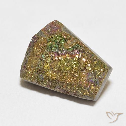 7.37ct Natürlicher Mehrfarbig Regenbogenpyrit, Fantasie, Lichtundurchlässig