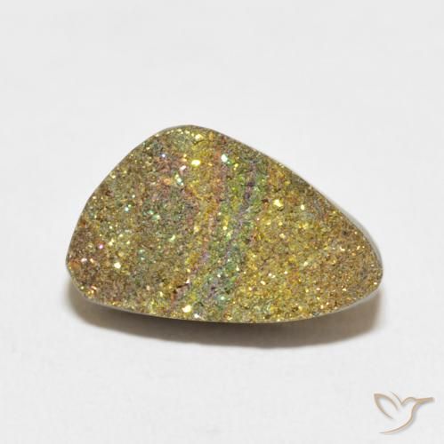 5.60ct Natürlicher Mehrfarbig Regenbogenpyrit, Fantasie, Lichtundurchlässig