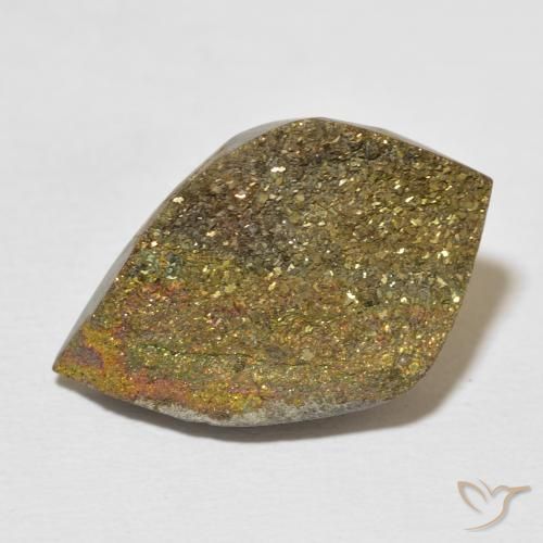 15.21ct Natürlicher Mehrfarbig Regenbogenpyrit, Birnenform, Lichtundurchlässig