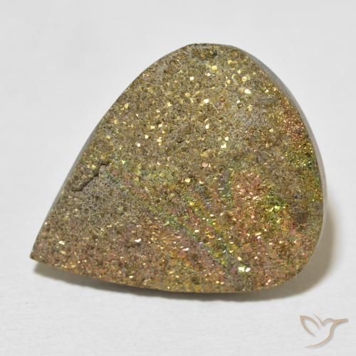 18.47ct Natürlicher Mehrfarbig Regenbogenpyrit, Birnenform, Lichtundurchlässig
