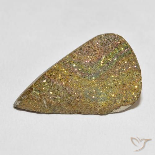 18.56ct Natürlicher Mehrfarbig Regenbogenpyrit, Birnenform, Lichtundurchlässig