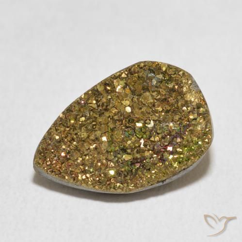 5.82ct Natürlicher Mehrfarbig Regenbogenpyrit, Birnenform, Lichtundurchlässig