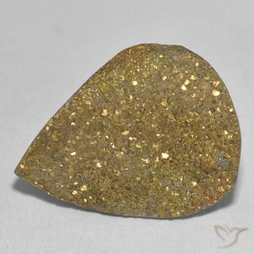 13.48ct Natürlicher Mehrfarbig Regenbogenpyrit, Birnenform, Lichtundurchlässig