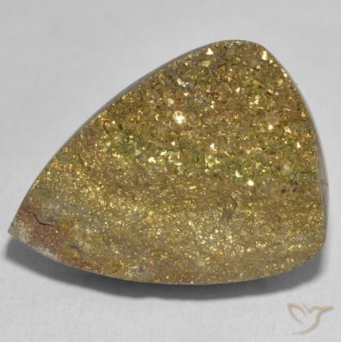 22.73ct Natürlicher Mehrfarbig Regenbogenpyrit, Birnenform, Lichtundurchlässig