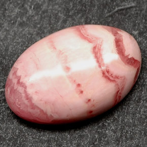 4,68 ctw natürlicher mehrfarbiger Rhodochrosit, Oval Schliff, Lichtundurchlässig