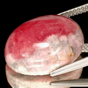12,48 ctw natürlicher mehrfarbiger Rhodochrosit, Oval Schliff, Lichtundurchlässig