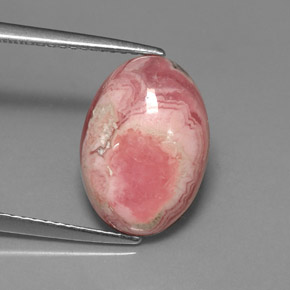 7,08 ctw natürlicher mehrfarbiger Rhodochrosit, Oval Schliff, Lichtundurchlässig