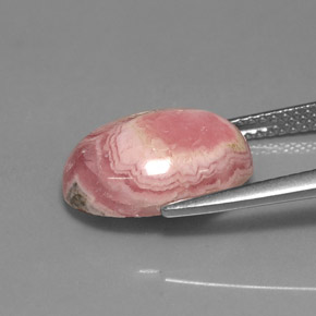 7,08 ctw natürlicher mehrfarbiger Rhodochrosit, Oval Schliff, Lichtundurchlässig
