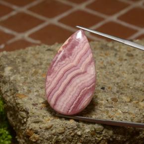35,64 ctw natürlicher mehrfarbiger Rhodochrosit, Birnenform, Lichtundurchlässig