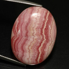 36,43 ctw natürlicher mehrfarbiger Rhodochrosit, Oval Schliff, Lichtundurchlässig