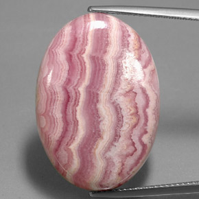 35,26 ctw natürlicher mehrfarbiger Rhodochrosit, Oval Schliff, Lichtundurchlässig