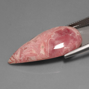 29,58 ctw natürlicher mehrfarbiger Rhodochrosit, Birnenform, Lichtundurchlässig