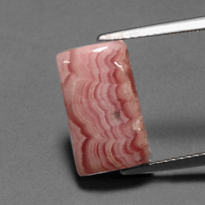 6,37 ctw natürlicher mehrfarbiger Rhodochrosit, Baguette, Lichtundurchlässig