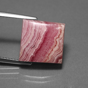 10,68 ctw natürlicher mehrfarbiger Rhodochrosit, Quadrat, Lichtundurchlässig
