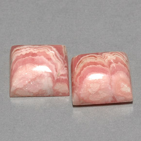 ct natürliche mehrfarbiger Rhodochrosit-Edelsteine, Quadrat, Lichtundurchlässig