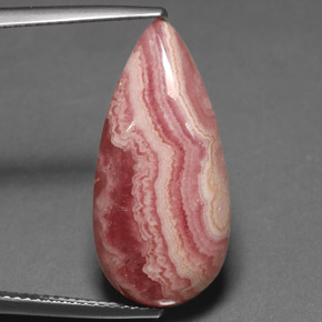 12,62 ctw natürlicher mehrfarbiger Rhodochrosit, Birnenform, Lichtundurchlässig