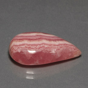 10,33 ctw natürlicher mehrfarbiger Rhodochrosit, Birnenform, Lichtundurchlässig