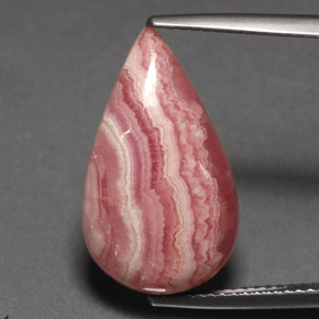 10,33 ctw natürlicher mehrfarbiger Rhodochrosit, Birnenform, Lichtundurchlässig