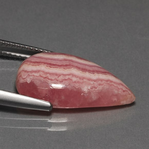 10,33 ctw natürlicher mehrfarbiger Rhodochrosit, Birnenform, Lichtundurchlässig