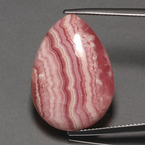25,43 ctw natürlicher mehrfarbiger Rhodochrosit, Birnenform, Lichtundurchlässig